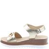 HEAVENLY FEET WOMENS WEDGE STRAP SANDAL - GOLD